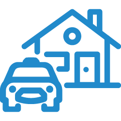 Icône représentant une voiture devant une maison